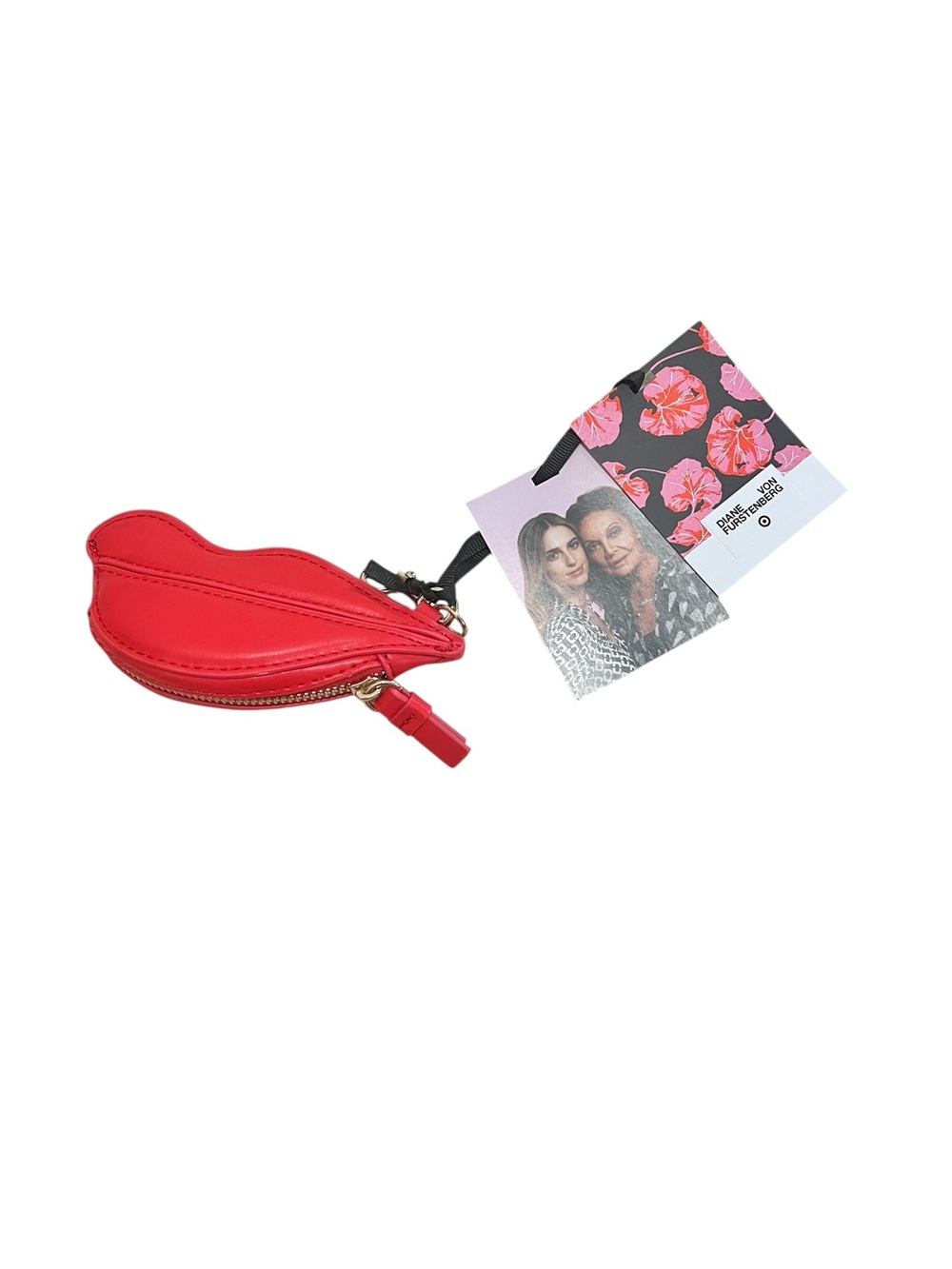 Diane von Furstenberg x Target Red Lips Coin Purse Bag Charm DVF NWT